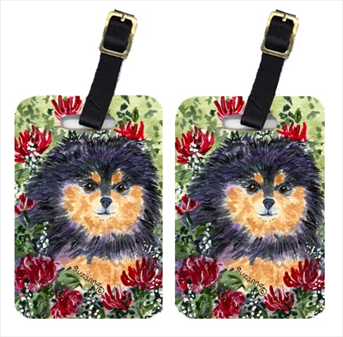 Pomeranian Luggage Tag - Pair 2- 4 x 2.75 In.