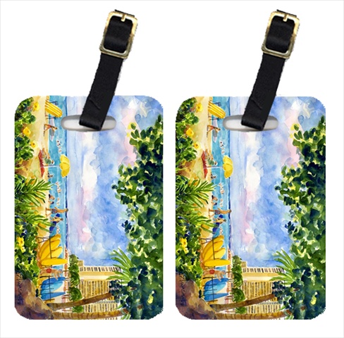 Picture of Carolines Treasures 6065BT Beach Resort View From The Condo Luggage Tag - Pair 2- 4 x 2.75 In.