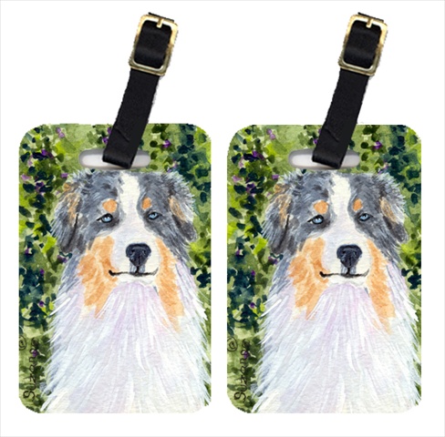 Australian Shepherd Luggage Tag - Pair 2- 4 x 2.75 In.