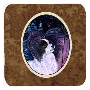 SS8377FC Starry Night Papillon Foam Coasters - Set Of 4- 3.5 x 3.5 In.