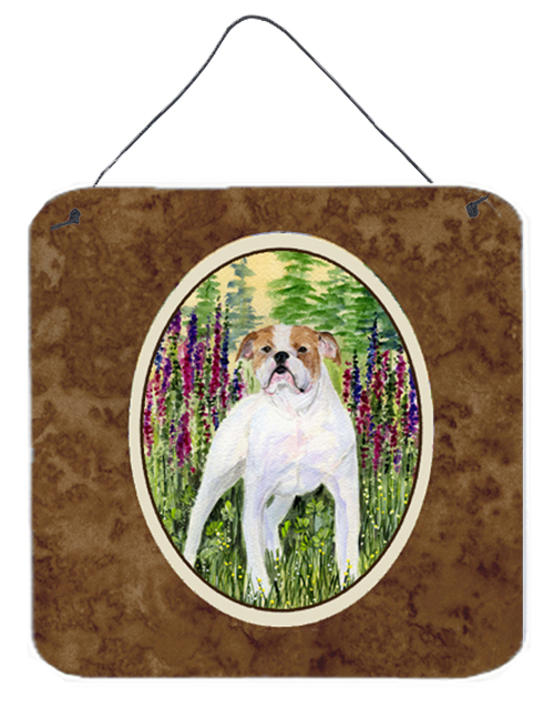 SS8156DS66 English Bulldog Aluminium Metal Wall Or Door Hanging Prints - 6 x 6 In.