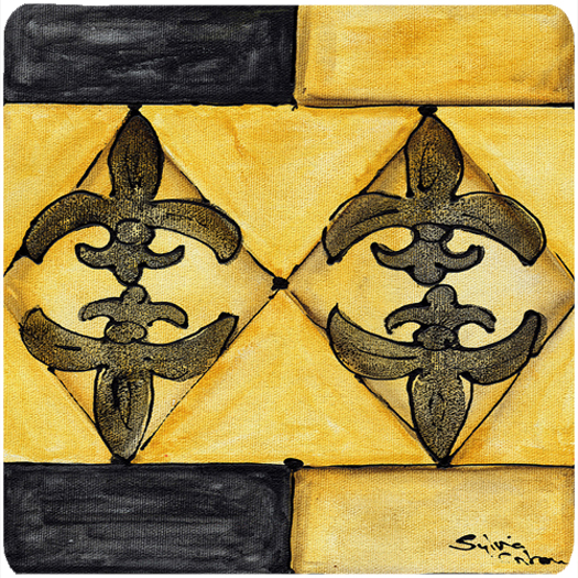 Black Gold Foam Coasters - Set Of 4, 3.5 x 3.5 In.
