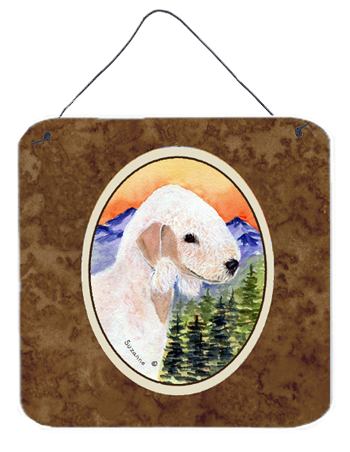 Bedlington Terrier Aluminium Metal Wall Or Door Hanging Prints - 6 x 6 In.