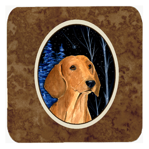 Starry Night Dachshund Foam Coasters - Set Of 4- 3.5 x 3.5 In.