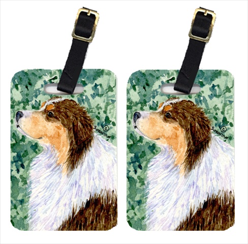 Australian Shepherd Luggage Tag - Pair 2- 4 x 2.75 In.