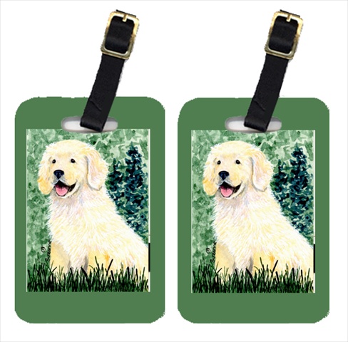 Golden Retriever Luggage Tag - Pair 2- 4 x 2.75 In.