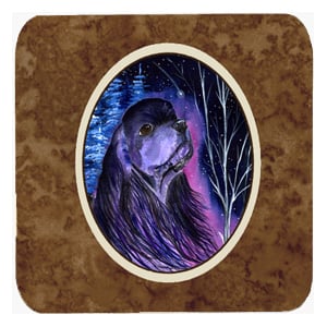 Starry Night Cocker Spaniel Foam Coasters - Set Of 4- 3.5 x 3.5 In.