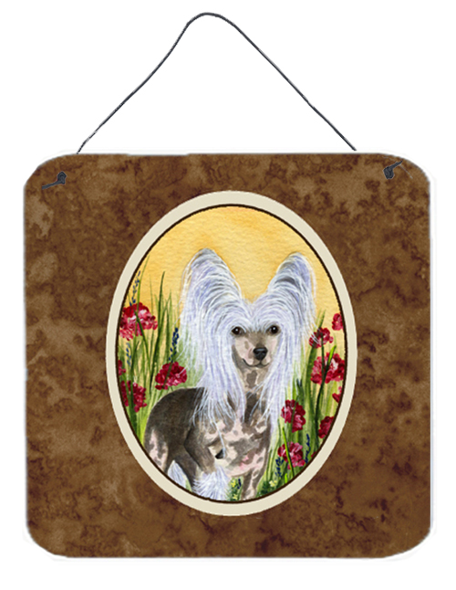 SS8185DS66 Chinese Crested Aluminium Metal Wall Or Door Hanging Prints - 6 x 6 In.
