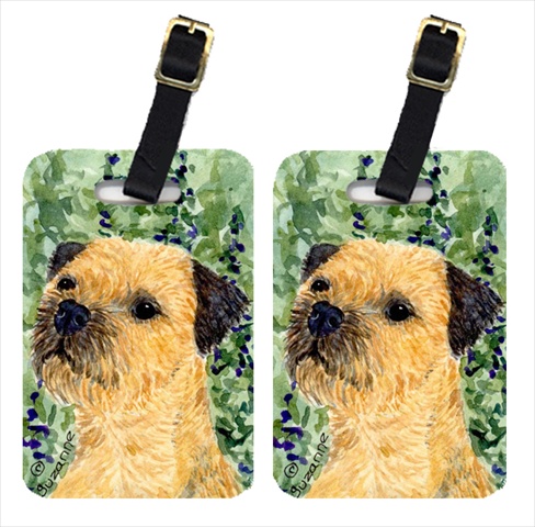 Border Terrier Luggage Tag - Pair 2, 4 x 2.75 In.