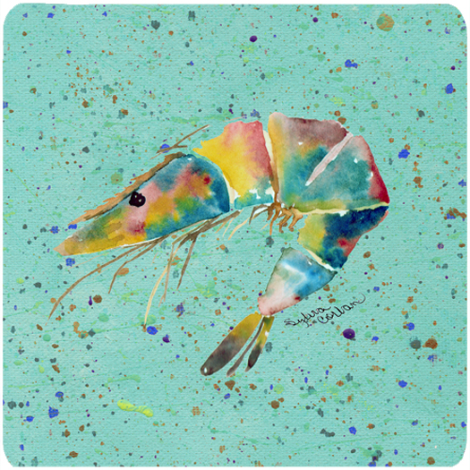 Picture of Carolines Treasures 8460FC Shrmip Foam Coasters - Set Of 4- 3.5 x 3.5 In.