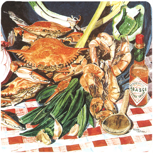 Picture of Carolines Treasures 8537FC Crab Boil Foam Coasters - Set Of 4- 3.5 x 3.5 In.