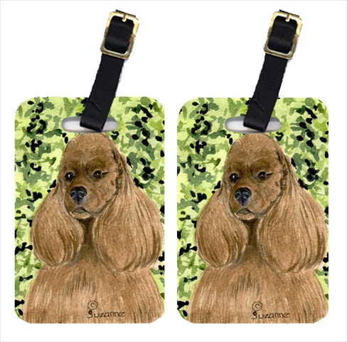 SS8809BT Cocker Spaniel Luggage Tag - Pair 2- 4 x 2.75 In.