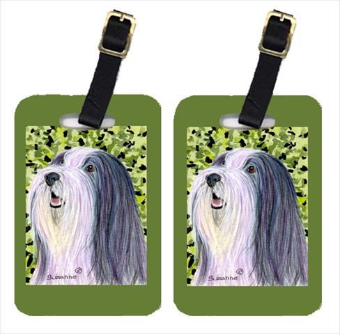 Bearded Collie Luggage Tag - Pair 2, 4 x 2.75 In.