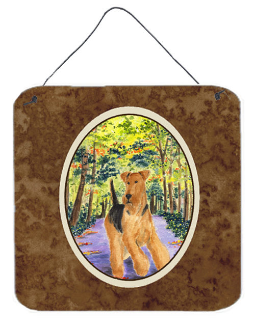 SS8208DS66 Airedale Aluminium Metal Wall Or Door Hanging Prints - 6 x 6 In.