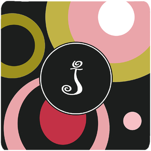 Monogram - Retro In Black Foam Coasters - Set Of 4- 3.5 x 3.5 In.