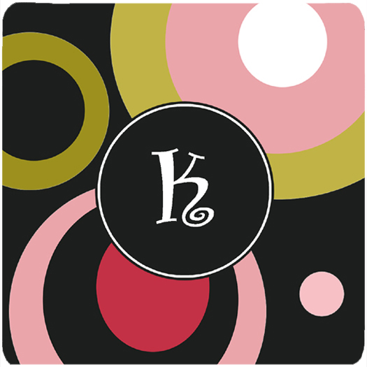 Monogram - Retro In Black Foam Coasters - Set Of 4- 3.5 x 3.5 In.