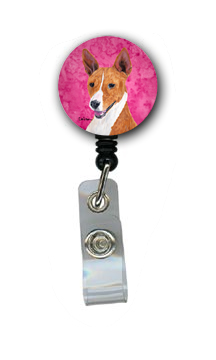 Basenji Retractable Badge Reel Or Id Holder With Clip