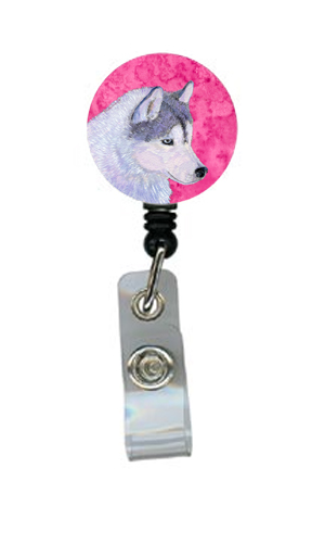 Siberian Husky Retractable Badge Reel Or Id Holder With Clip