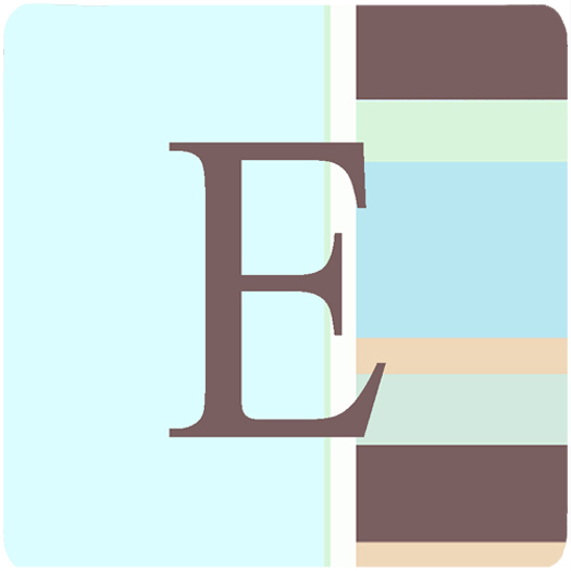 CJ1003-EFC Monogram - Blue Stripes Foam Coasters- Initial Letter E - Set Of 4- 3.5 x 3.5 In.