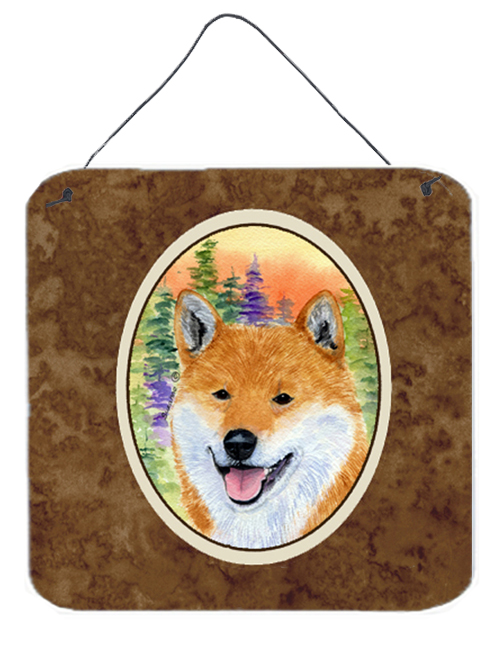 SS8234DS66 Shiba Inu Aluminium Metal Wall Or Door Hanging Prints - 6 x 6 In.