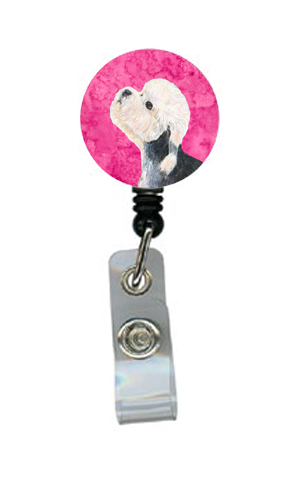 SS4779-PK-BR Dandie Dinmont Terrier Retractable Badge Reel Or Id Holder With Clip