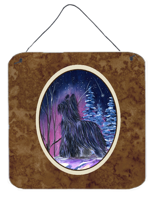 Starry Night Briard Aluminium Metal Wall Or Door Hanging Prints - 6 x 6 In.