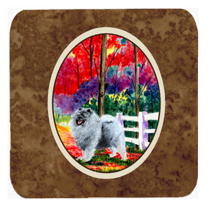 Keeshond Foam Coasters - Set Of 4, 3.5 x 3.5 In.