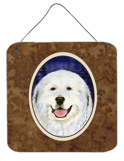 SS8242DS66 Great Pyrenees Aluminium Metal Wall Or Door Hanging Prints - 6 x 6 In.