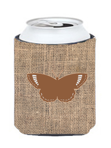 Butterfly Burlap And Brown Can Or Bottle Hugger
