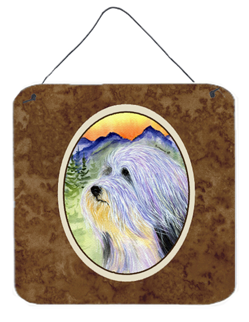 SS8244DS66 Bearded Collie Aluminium Metal Wall Or Door Hanging Prints - 6 x 6 In.