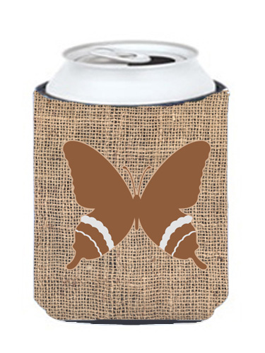 Butterfly Burlap And Brown Can Or Bottle  Hugger