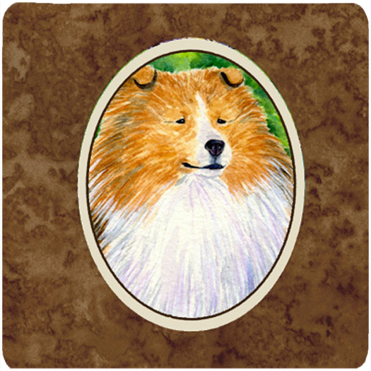 Collie Foam Coasters - Set Of 4, 3.5 x 3.5 In.