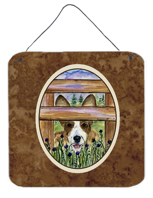 SS8254DS66 Corgi Aluminium Metal Wall Or Door Hanging Prints - 6 x 6 In.
