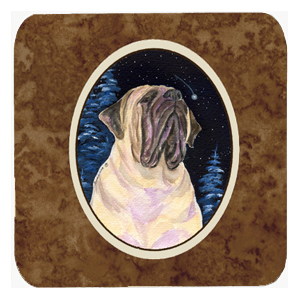 Starry Night Mastiff Foam Coasters - Set Of 4- 3.5 x 3.5 In.