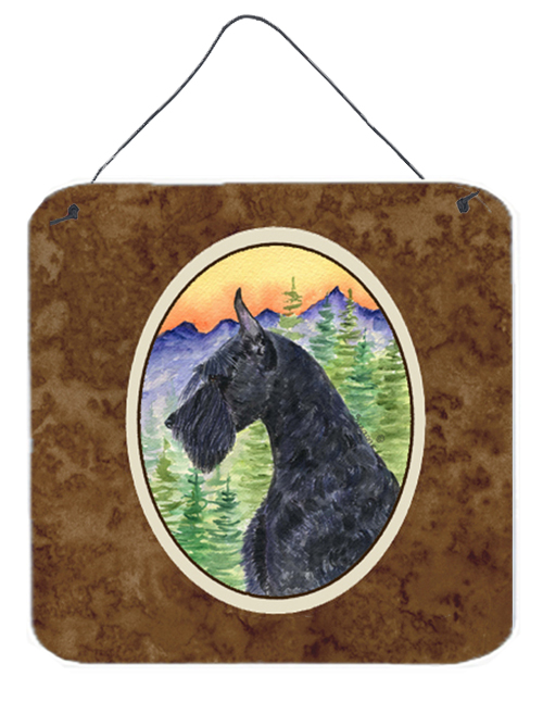 SS8256DS66 Schnauzer Aluminium Metal Wall Or Door Hanging Prints - 6 x 6 In.