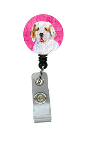 Clumber Spaniel Retractable Badge Reel Or Id Holder With Clip