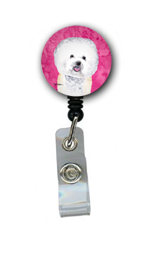 Bichon Frise Retractable Badge Reel Or Id Holder With Clip