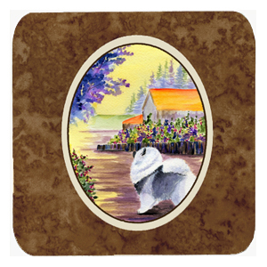 Keeshond Foam Coasters - Set Of 4, 3.5 x 3.5 In.