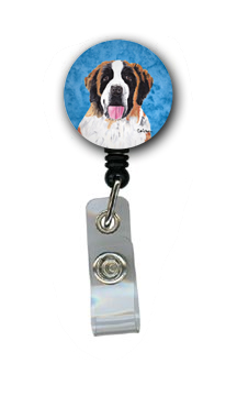 Saint Bernard Retractable Badge Reel Or Id Holder With Clip