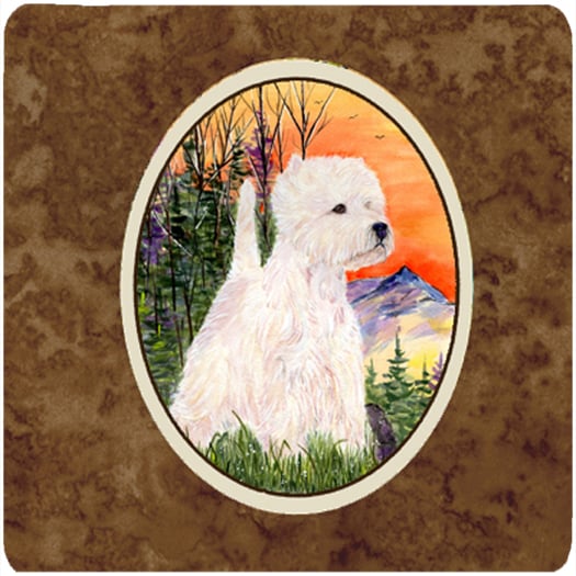 Westie Foam Coasters - Set Of 4, 3.5 x 3.5 In.