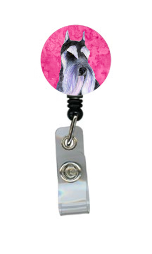 Schnauzer Retractable Badge Reel Or Id Holder With Clip