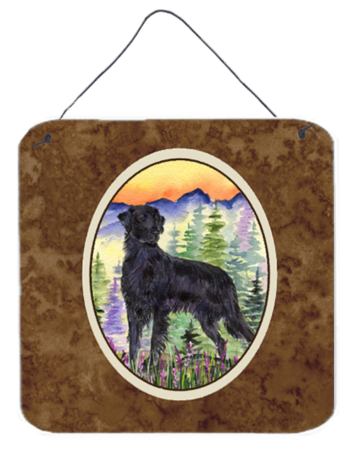 Flat Coated Retriever Aluminium Metal Wall Or Door Hanging Prints - 6 x 6 In.