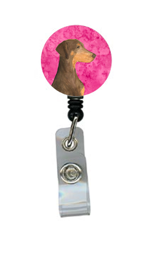 Doberman Retractable Badge Reel Or Id Holder With Clip
