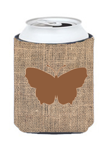 Butterfly Burlap And Brown Can Or Bottle  Hugger