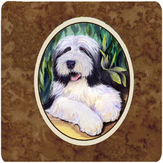 Bearded Collie Foam Coasters, Set Of 4