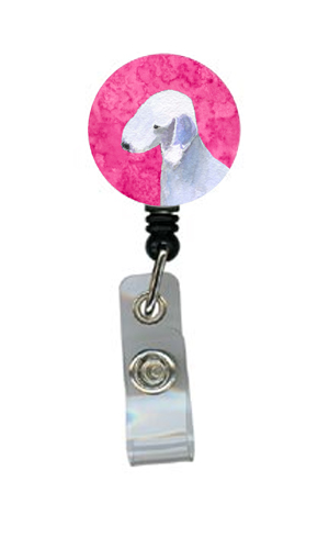 Bedlington Terrier Retractable Badge Reel Or Id Holder With Clip