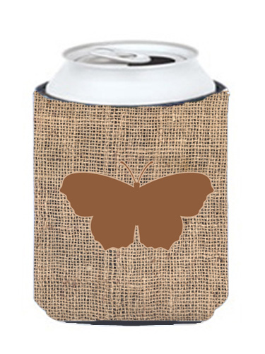 Butterfly Burlap And Brown Can Or Bottle Hugger