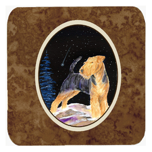 SS8464FC Starry Night Welsh Terrier Foam Coasters- Set Of 4
