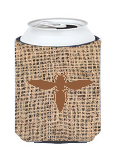 Yellow Jacket Burlap And Brown Can Or Bottle Hugger