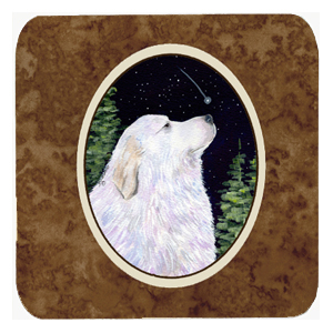 SS8470FC Starry Night Great Pyrenees Foam Coasters- Set Of 4